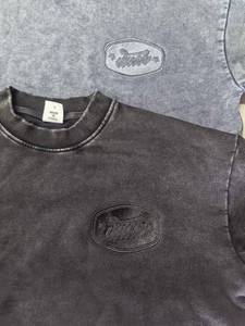 FLOWORA T-shirt décontracté noir imprimé pour homme, manches courtes, col rond, impression par transfert thermique, 300 g/m², 100 % coton - Product Image 5