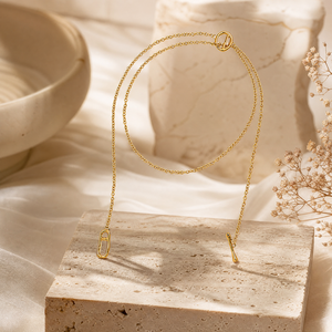 Collana Lunga in Acciaio Inossidabile <span class=keywords><strong>Argento</strong></span> con Chiusura a T, Gioielli Stile Boho per Donne, Gioielli Boho Personalizzati, Gioielli Moda Bohémien - Product Image 2