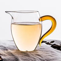Meilleures ventes! Fabricant chinois en gros Service à thé en verre à haute teneur en borosilicate Théière transparente Tasse à thé Tasse équitable avec poignée OEM