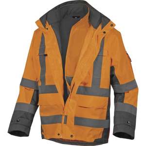 DELTA PLUS - TARMAOGTM Parka 4 en 1 de poliéster Oxford con revestimiento de poliuretano gris anaranjado fluorescente de alta visibilidad, ROPA DE TRABAJO, para uso en el trabajo - Product Image 2