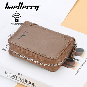 Baellerry Card Holder PU Leather Zippered Multi Slot <b>RFID</b> Blocking Credit Card <b>Wallet</b> For Women Men Everyday Use - Product Image 3