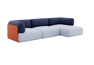 Nordic retrò divano componibile con Design creativo di ippopotamo spugna di riempimento in tessuto artificiale per soggiorno - Product Image 3