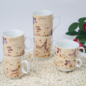 Tazas de Café de Porcelana, Diseño Minimalista Blanco con Asa, Origen Shandong, Muestra al por Mayor Disponible - Product Image 4