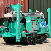 Foreuse de puits d'eau polyvalente sur chenilles, profondeur 220 m, machine de forage hydraulique efficace pour puits