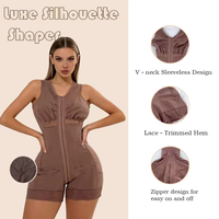 Vêtement gainant intégral pour femme, étapes 2/3, avec contrôle du ventre, Fajase, gaine post-opératoire, gaine amincissante pour l'exercice, fermeture éclair à l'entrejambe