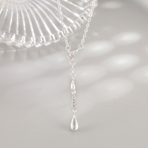 Collar de Plata 925 con Inicial Letra Dije Corazón Cadena Largo Regalable Joyería Femenina Venta al por Mayor - Product Image 1
