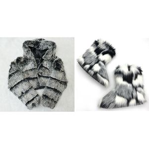 Bottes de neige de haute qualité bon marché pour femmes avec manteau de veste en fourrure assorti - Product Image 4