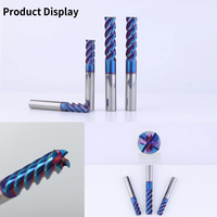HANDERK Hrc65 Fresa de 4 flautas Juego de fresas de carburo de tungsteno de ángulo de hélice de 45 grados para herramienta de corte CNC