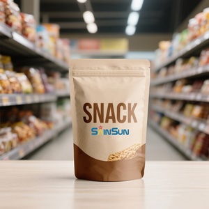Sacs d'emballage personnalisés en plastique pour fruits secs, sacs à fond plat thermoscellables, Doypack en aluminium avec fenêtre transparente - Product Image 1