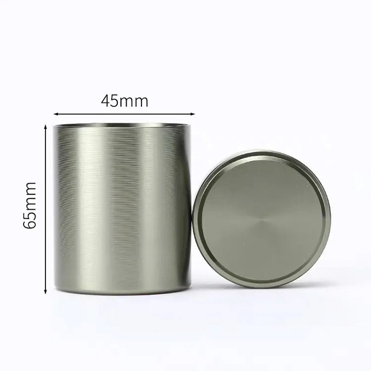 Luxury Colorful Small Candle Holder Aluminum Alloy Silver Tea Tin
