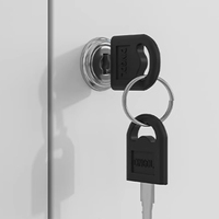 Archivador Metálico Moderno con Puerta de Vidrio Alta y Estantes Metálicos Ajustables con Cerradura para Documentos de Oficina