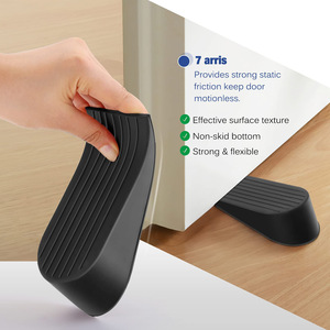 Cross-Border Heavy Duty Black <strong>Rubber</strong> Door <strong>Stop</strong> Plus Size Floor Card Wedge Sturdy Door Bottom for Card &amp; Door Stoppers - Product Image 4