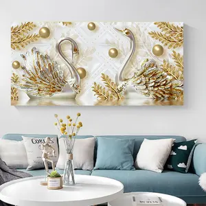 Popular highquality canvas painting 3D printing cute animal decoration living room office decoration