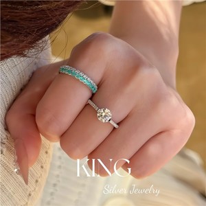 Bague en Moissanite King Silver Jewelry, Argent Sterling S925, Sertissage Pavé, Bague de Mariage, Bijoux de Mode pour Femme - Product Image 3