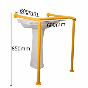 Barres d'appui pour lavabo Wankang 650mmx850mm, antidérapantes, pour la sécurité dans la salle de bain, pour personnes handicapées et âgées - Product Image 4
