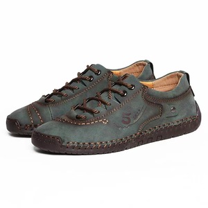 Zapatos de Cuero con Suela Suave para Hombre 2025, Talla Grande, Hechos <span class=keywords><strong>a</strong></span> Mano, Versátiles para Todas las Temporadas, con Cordones, Color Sólido, Tendencias de Moda Otoñales - Product Image 5