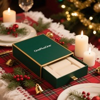 Boîte à tiroir en papier carton recyclé personnalisé plastification mate avec logo imprimé à la mode pour l'emballage de cadeaux de Noël