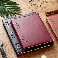 Classeur à anneaux en cuir végétalien B5 Journal, carnet à anneaux à 6 trous A5 A6, planificateur de couverture en cuir avec Logo personnalisé Business