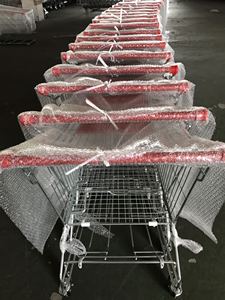 60/80/100/125/180 L Supermarket Trolley Metal Steel Food Trolley Wholesale Store Folding <b>Shopping</b> Trolley with Chair - Product Image 2