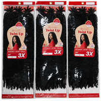 3x 24 pouces 250g Afro Marley Twist Hair, Tresses synthétiques pré-séparées Spring Twist, Extensions Soft Locs, Vente en gros