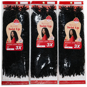 3x 24 pouces 250g <span class=keywords><strong>Afro</strong></span> Marley Twist Hair, Tresses synthétiques pré-séparées Spring Twist, Extensions Soft Locs, Vente en gros - Product Image 2