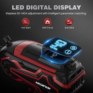 ARCCAPTAIN ARC140 Óculos de Soldagem Portáteis com Escurecimento Automático 140A 110V/220V IGBT 1/16\"-1/8\" - Product Image 2