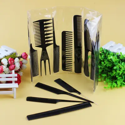 10 adet/takım profesyonel saç fırçası tarak kadın Salon berber Anti-statik saç tarak saç fırçası saç bakımı şekillendirici araçları