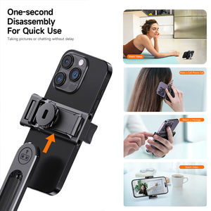 Mini trépied pliable en alliage d'aluminium TT05 pour téléphone portable, bâton à selfie de 1,75 m, télécommande magnétique, poignée rotative à 360° - Product Image 4