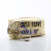 Sac de toilette en PVC holographique avec logo personnalisé, étoiles roses, cœurs brillants, organiseur de cosmétiques, trousse de maquillage pour les essentiels de voyage