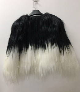 Abrigo de piel de cordero de cabra Real a la moda para mujer YR320, se acepta chaqueta de piel de oveja personalizada, prendas de manga larga en blanco y negro - Product Image 2