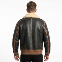 Nouvelle veste de pilote américaine en cuir épais avec fourrure de mouton, style classique rétro, veste bomber d'hiver pour hommes, fabrication OEM
