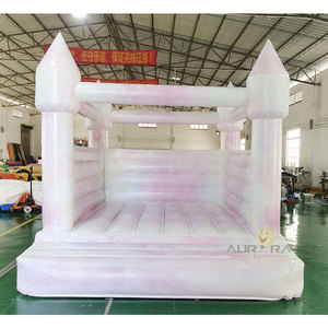 Aurora - Vente flash - Petit trampoline commercial écologique en PVC, taille/couleur personnalisable, trampoline pour tout-petits, château gonflable tie-dye blanc - Product Image 2