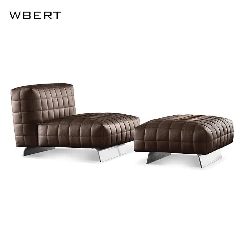 WBERT עיצוב דירה סלון מודול ספה חתך נירוסטה בסיס ספת עור