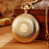 Montre de poche mécanique automatique squelette antique Weflourish MP005 en laiton avec chaîne serpent