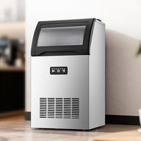 Macchina Professionale per Produzione Ghiaccio 130 Libbre/24H, Capacità di Stoccaggio 33 Libbre, Display Digitale LED
