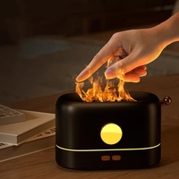 Diffuseur d'huiles essentielles électriques à flamme d'air, humidificateur ultrasonique à brume fraîche, LED 3 couleurs, pour la maison, 200 ml