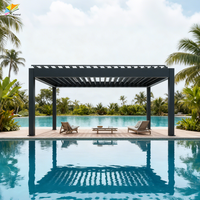 Maßgefertigte Gerahmte Aluminium-Motorisierte Balkonüberdachung Garten-Pool-Pergola Sonnenschutz Bioklimatische Wetterfeste Pergola