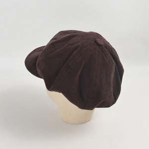 Nouveau Béret en Velours Côtelé Automne Hiver 2024 pour Femme, Style Rétro Littéraire, Chapeau de Gavroche Tendance avec Bord Pliable, Unique et Chaud - Product Image 5