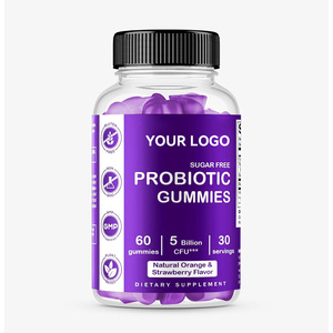 Gommes probiotiques avec 5 milliards d'UFC de Bacillus Coagulans par portion, saveur naturelle d'orange et de fraise, complément alimentaire - Product Image 1