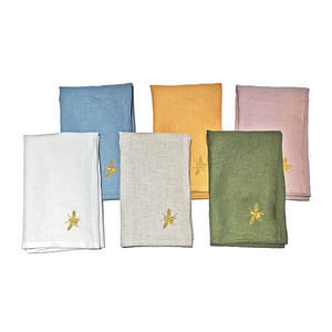 ผ้าเช็ดปากคอกเทลทำด้วยมือทำจากผ้าลินินแท้100% ผ้าปูรองจานปักอักษรพร้อมโลโก้ออกแบบได้ตามต้องการ - Product Image 5