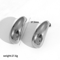 Vente en gros de boucles d'oreilles en acier inoxydable tendance goutte d'eau pour femmes Aretes Joyeria De Acero Inoxidable Joyas Mayor