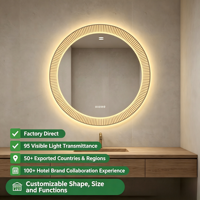 Espejo de Baño Moderno con LED, Montado en la Pared, Interruptor Táctil Ajustable, Luz de 3000K-6000K, Alimentación por Enchufe