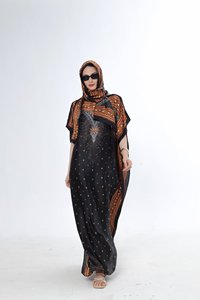 Lussuosi Abiti Etnici Africani, Vestaglie Larghe in <span class=keywords><strong>Seta</strong></span> a Due Pezzi, Caftani Islamici per Donne Musulmane, Abiti in <span class=keywords><strong>Seta</strong></span> Stampata con Copricapo - Product Image 5