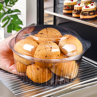 Boîtes de boulangerie en plastique transparent haute transparence, contenants en PET à clapet pour la présentation de pâtisseries et de croissants