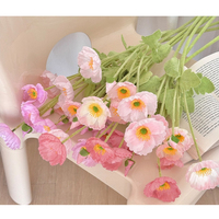 Fleurs artificielles de pavot, décorations de scène de mariage haut de gamme réalistes, ornements de décoration intérieure, technique de flocage en velours