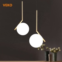 Lustre en verre E27 Socket Modern Bedroom Pendant Lighting Living Room Lustre