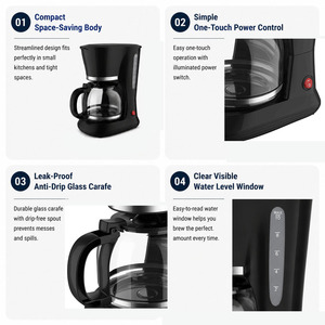 227347 1.5L <span class=keywords><strong>Mini</strong></span> máquina de café <span class=keywords><strong>keurig</strong></span> <span class=keywords><strong>cafetera</strong></span> espresso portátil eléctrica fabricantes de <span class=keywords><strong>cafetera</strong></span> de goteo 12 tazas - Product Image 4