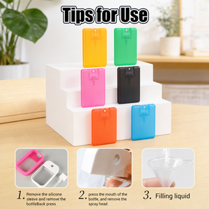 Flacons pulvérisateurs plats en plastique multicolores de 20 ml, style carte, avec pompe, sérigraphie, portables, pour cosmétiques et voyages - Product Image 3