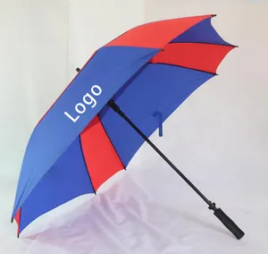 Meilleure vente Promotion imperméable à l'eau Double auvent Logo personnalisé Parapluies ventilés Parapluie de golf carré coupe-vent