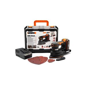 Wx822 20volt 2.0ah. Levigatrice per Mouse triangolare professionale ricaricabile agli ioni di litio